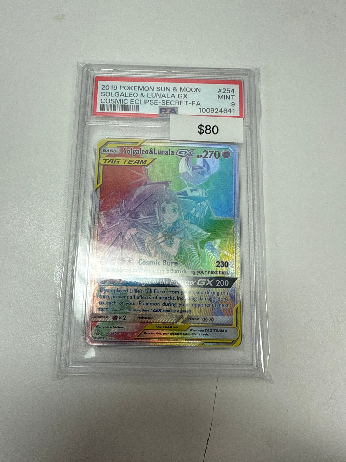 Cosmic Eclipse Solgaleo & Lunala Gx Secret #254/236 PSA 9
