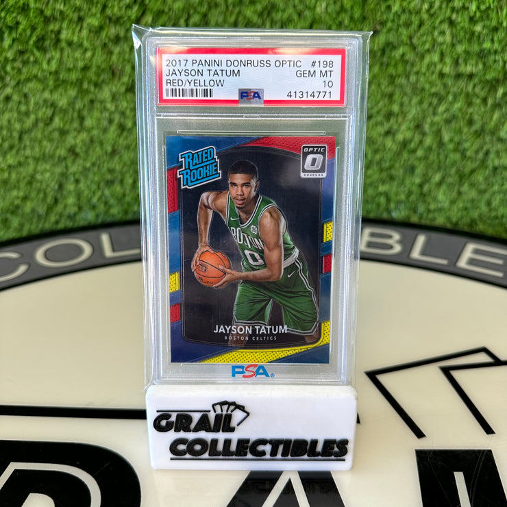 2017 Panini Donruss Optic Jayson Tatum Red/Yellow PSA GEM MT 10