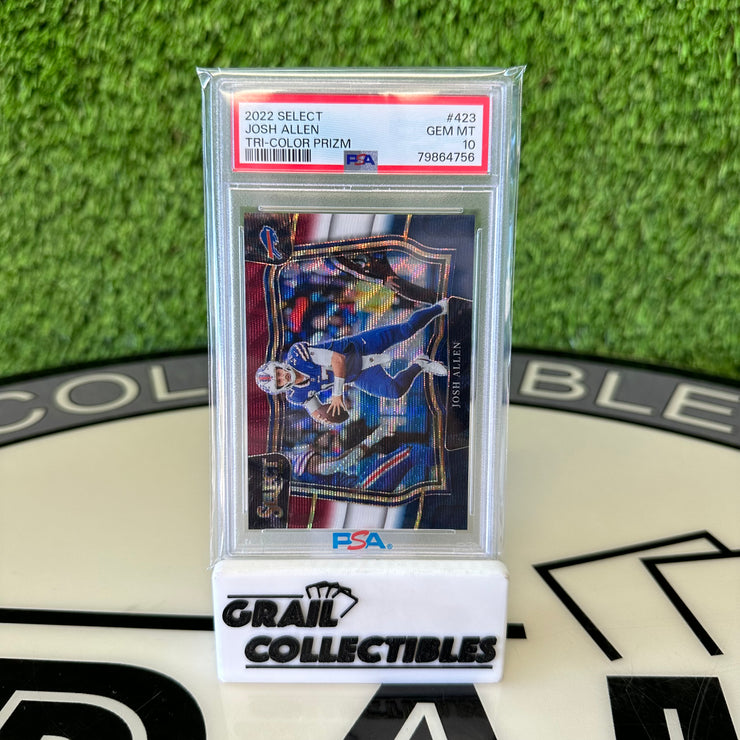 2022 Panini Select Josh Allen /75 Tri-Color Prizm PSA GEM MT 10