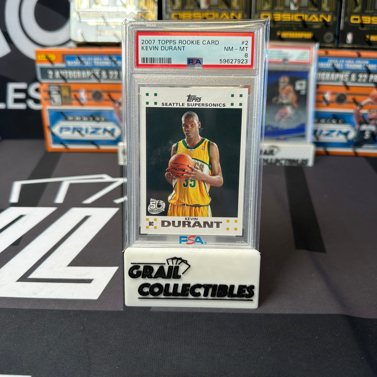 2007 Topps Rookie Card Kevin Durant 2  PSA NM-MT 8