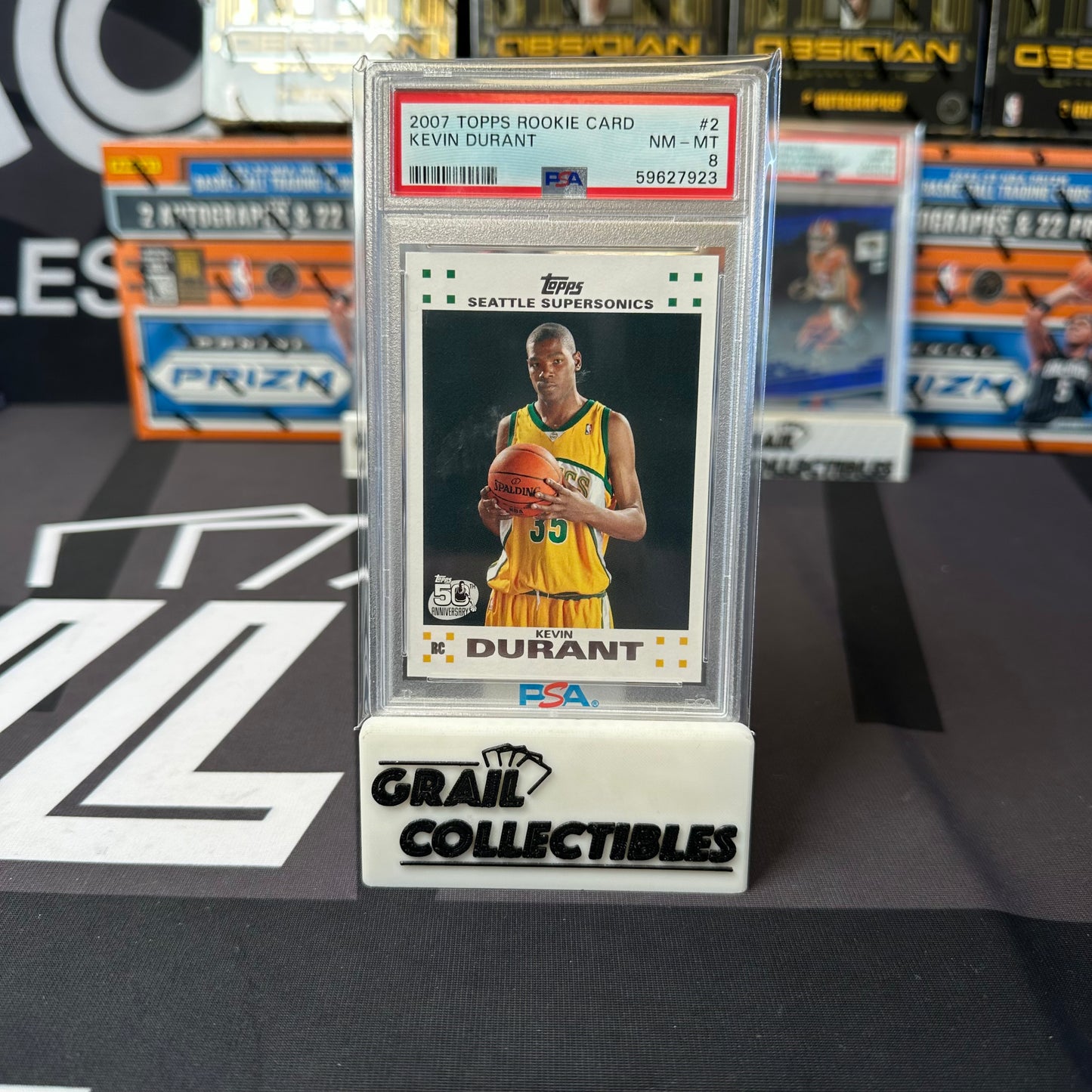 2007 Topps Rookie Card Kevin Durant 2  PSA NM-MT 8
