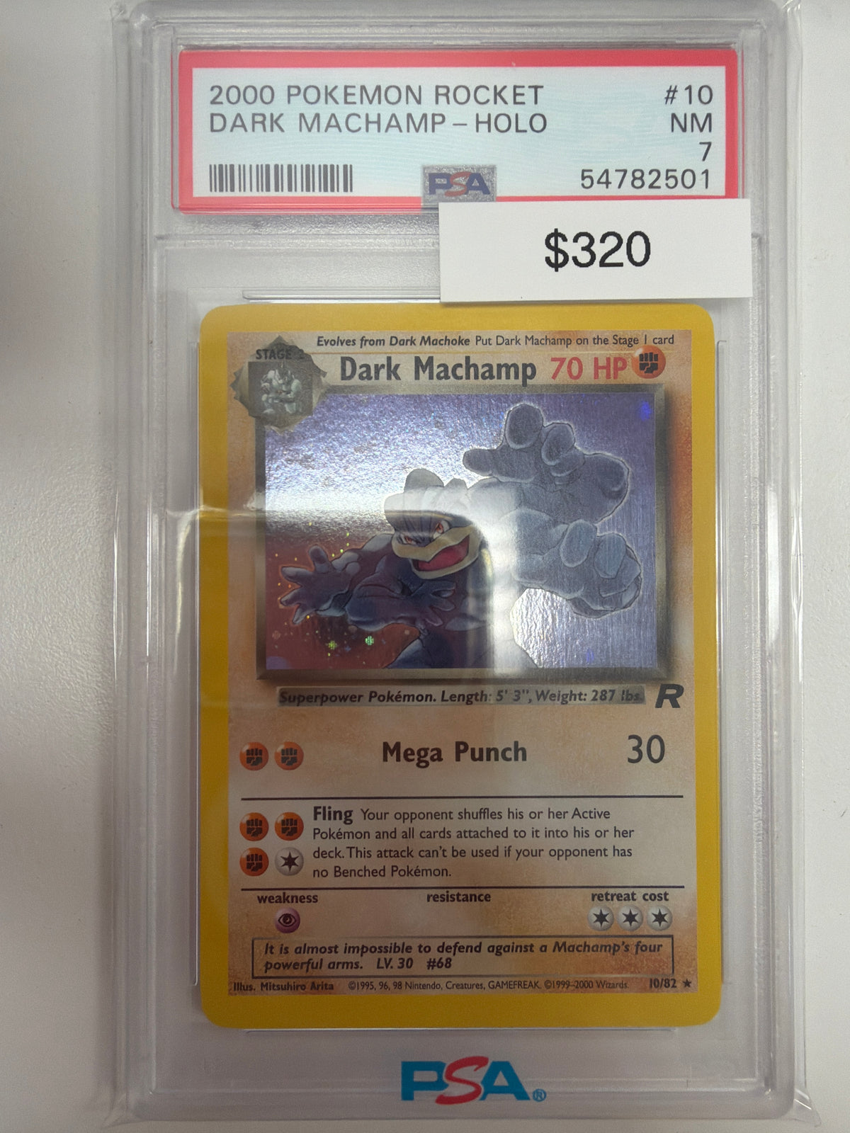 Pokemon Dark Machamp Rocket 10/82 PSA 7