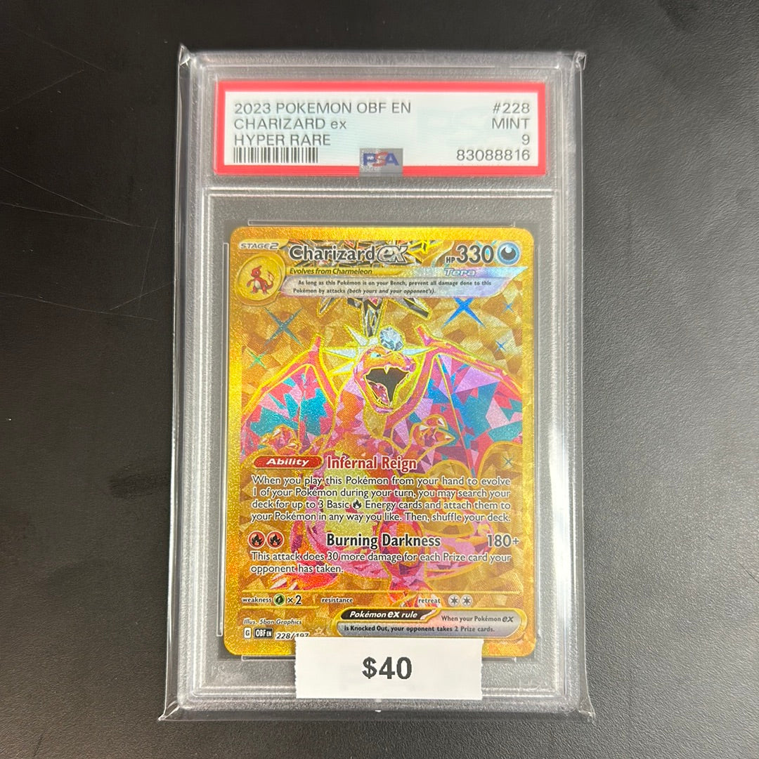 2023 Pokémon Charizard Hyper Rare #228 PSA 9
