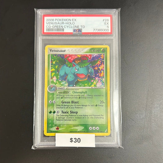 2006 Pokémon EX Venusaur Holo Green Cyclone TD #28 PSA 5