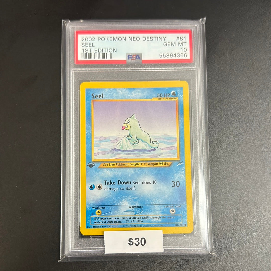 2002 Pokémon Neo Destiny Seel 1st Edition #81 PSA 10