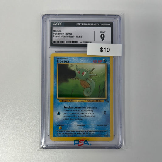 Pokémon Horsea 1999 Fossil Unlimited 49/62 CGC 9