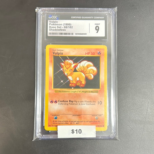 Pokémon 1999 Base Set Volpix 68/102 Shadowless CGC 9