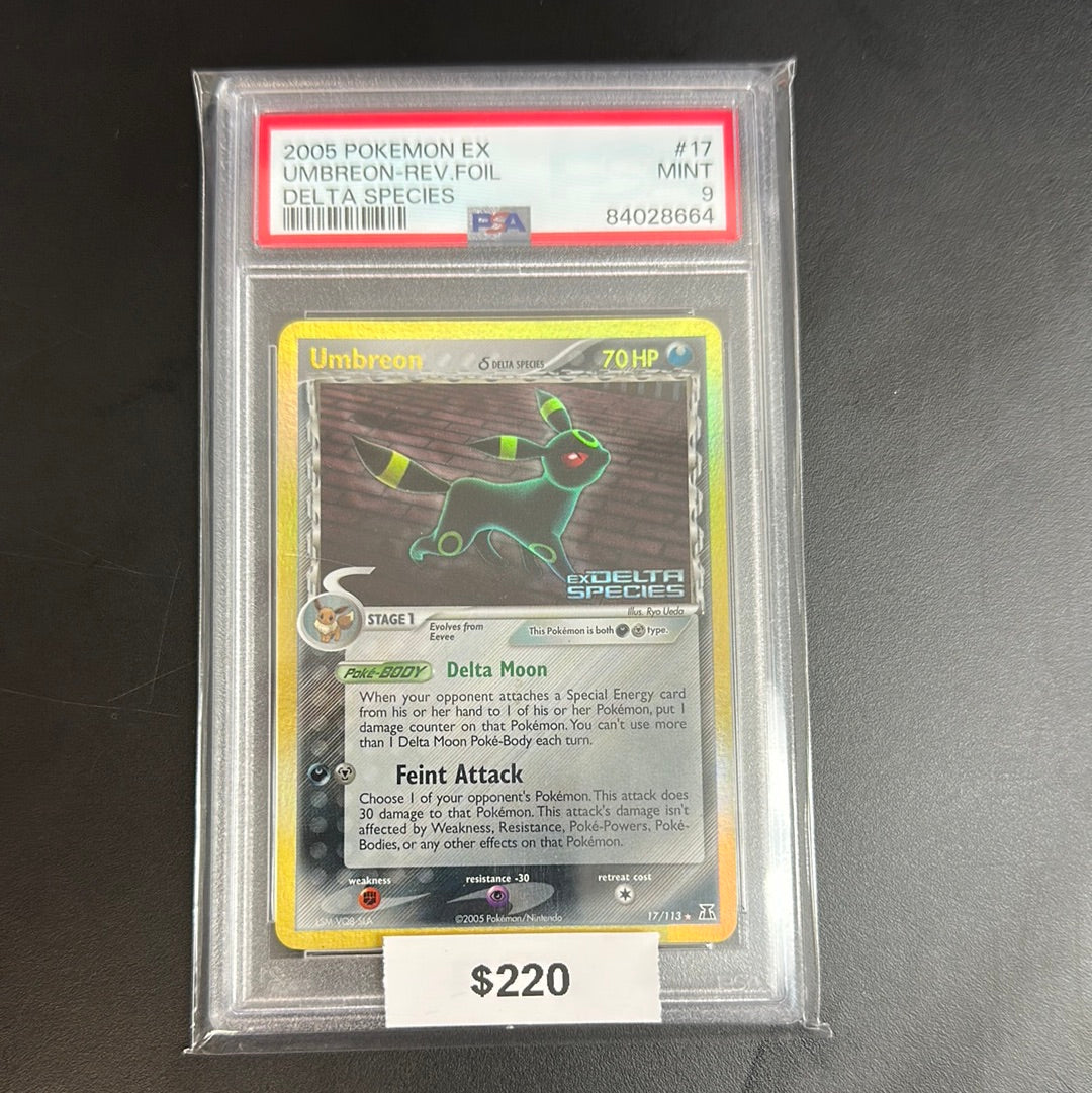 2009 Pokémon EX Umbreon Reverse Foil Delta Species #17 PSA 9