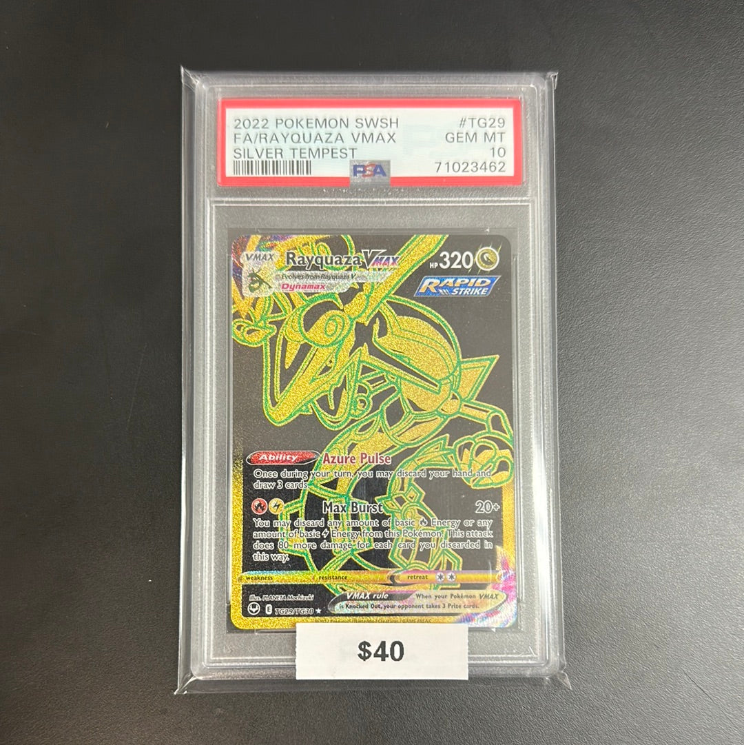 Pokémon Silver Tempest Rayquaza VMAX #TG29 PSA 10