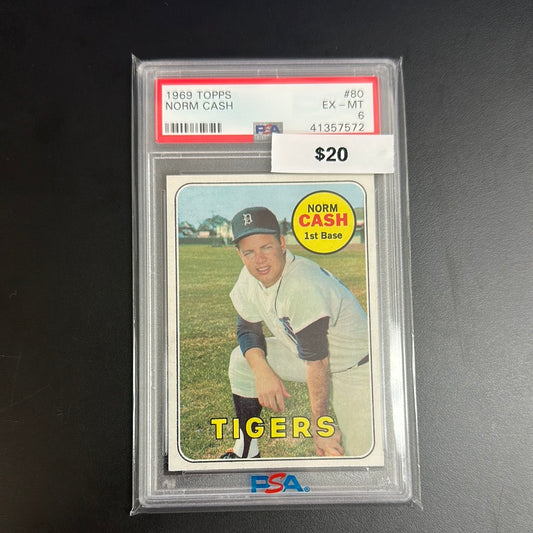 1969 Topps Norm Cash #80 PSA 6