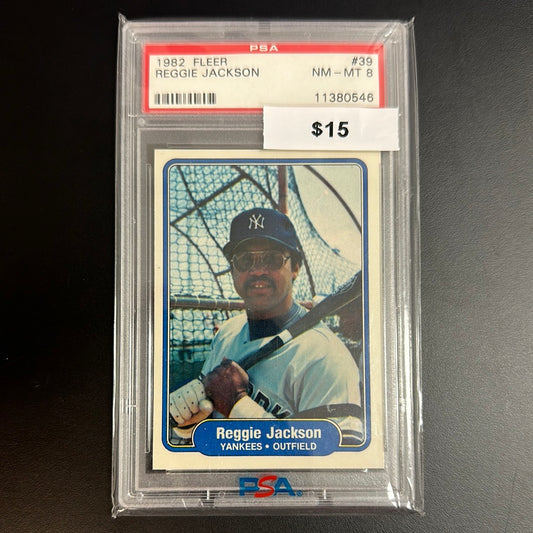 1982 Fleer Reggie Jackson #39 PSA 8