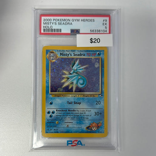 2000 Pokémon Gym Heroes Misty's Seadra Holo #9 PSA 5