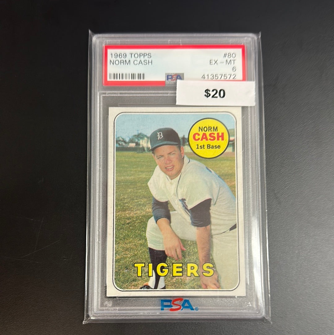 1969 Topps Norm Cash #80 PSA 6