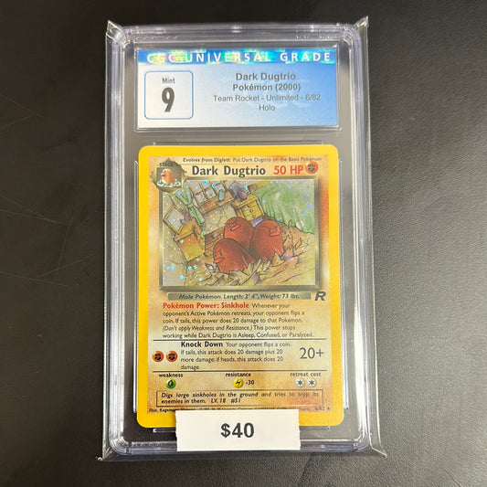 2000 Pokémon Dugdrio Team Rocket Unlimited Holo CGC 9