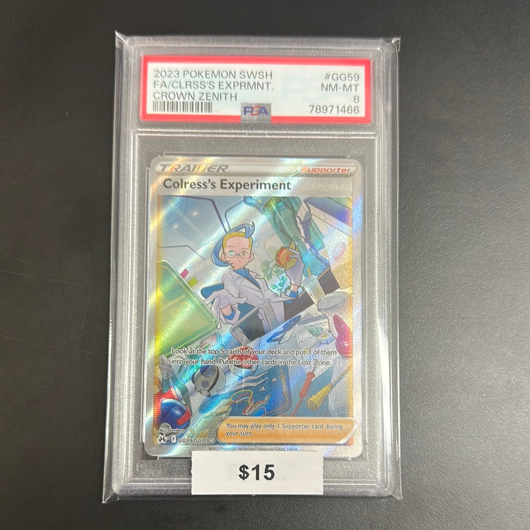Pokémon Crown Zenith Colress's Experiment #GG59 PSA 8