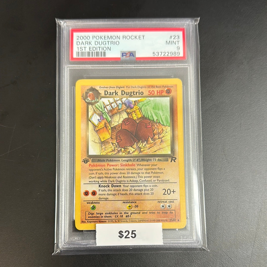 2000 Pokémon Rocket Dark Dugtrio 1st Edition #23 PSA 9