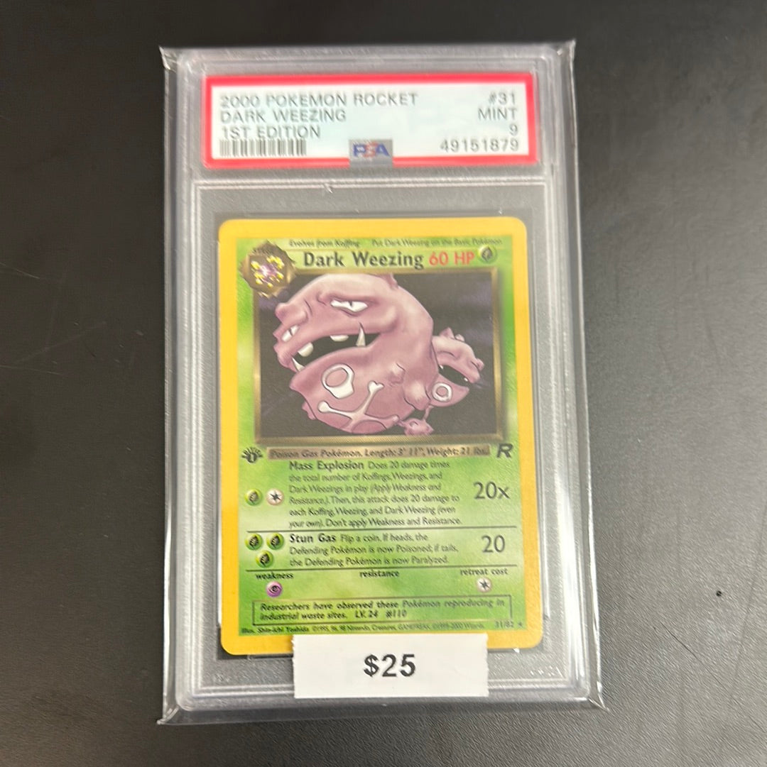 2000 Pokémon Rocket Dark Weezing 1st Edition #31 PSA 9