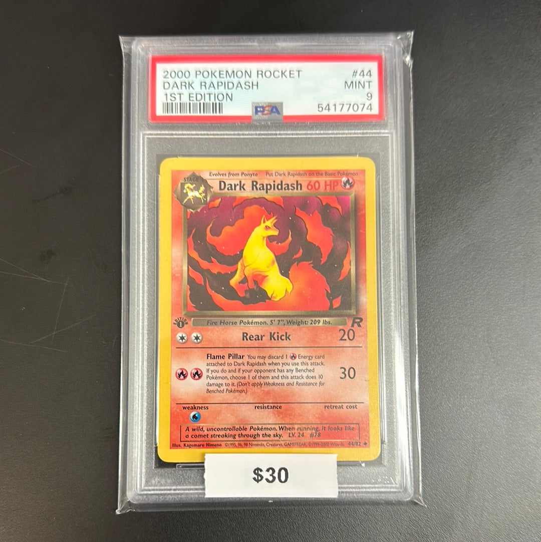 2000 Pokémon Rocket Dark Rapidash 1st Edition #44 PSA 9
