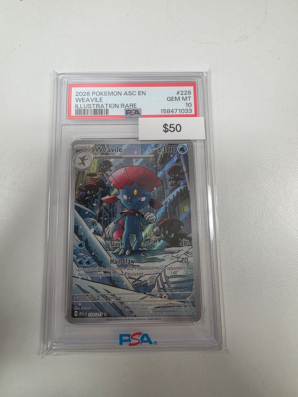 Pokemon Weavile 228/217 PSA 10