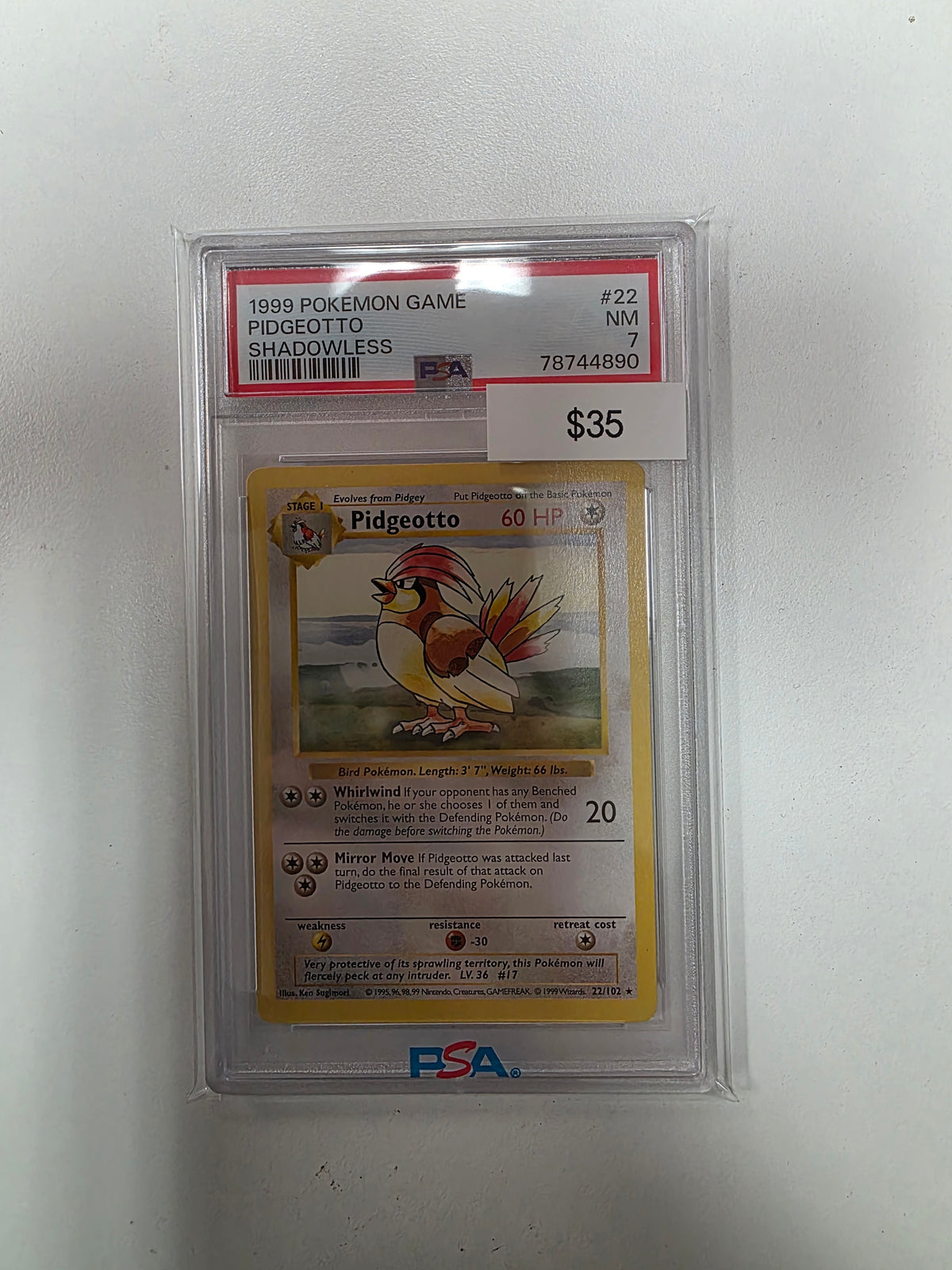 Pokemon Pidgeotto Shadowless 22/102