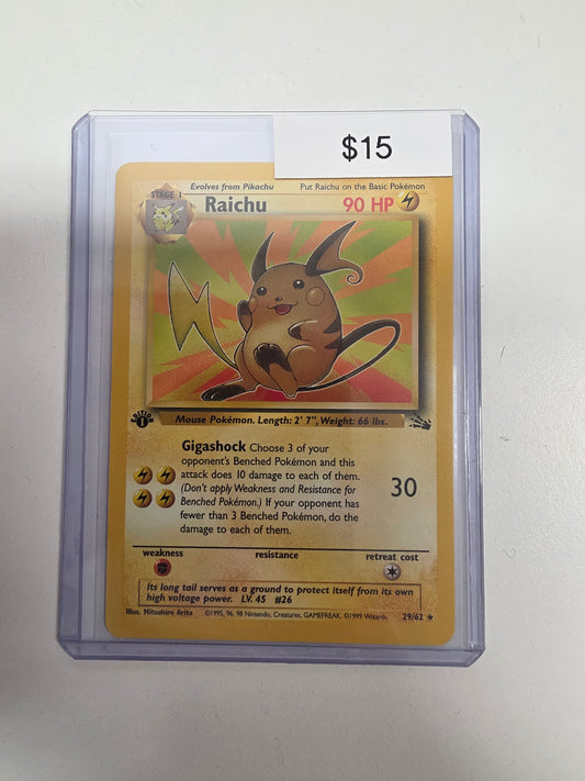 Pokémon Raichu non foil 1st edition 29/62