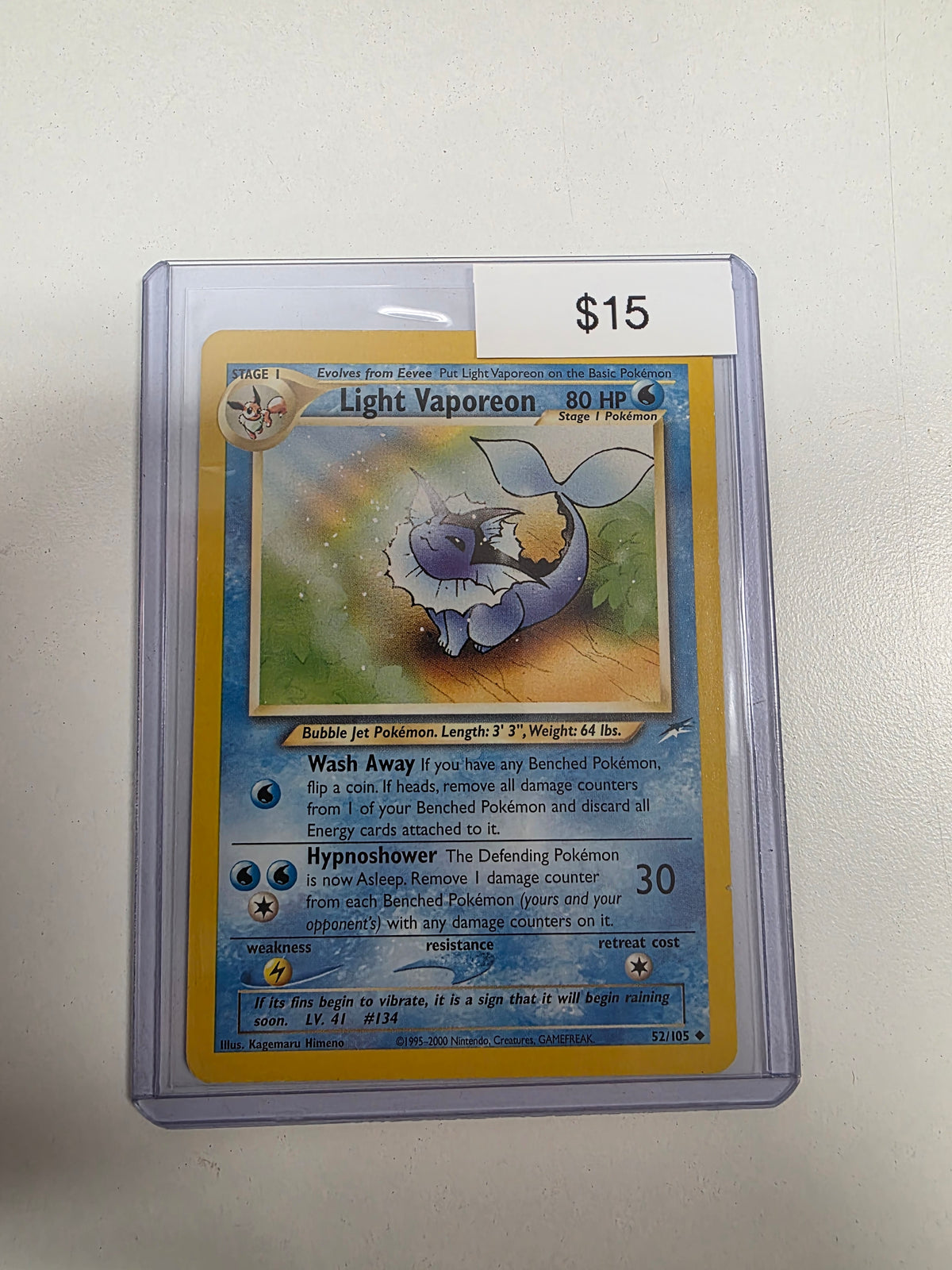 Pokemon Light Vaporeon 52/105
