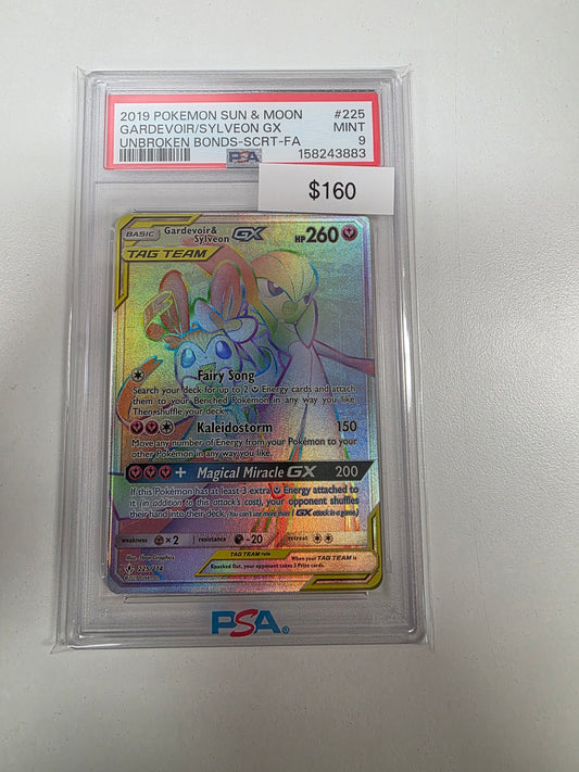 Pokemon Gardevoir & Sylveon GX 225/214 PSA 9