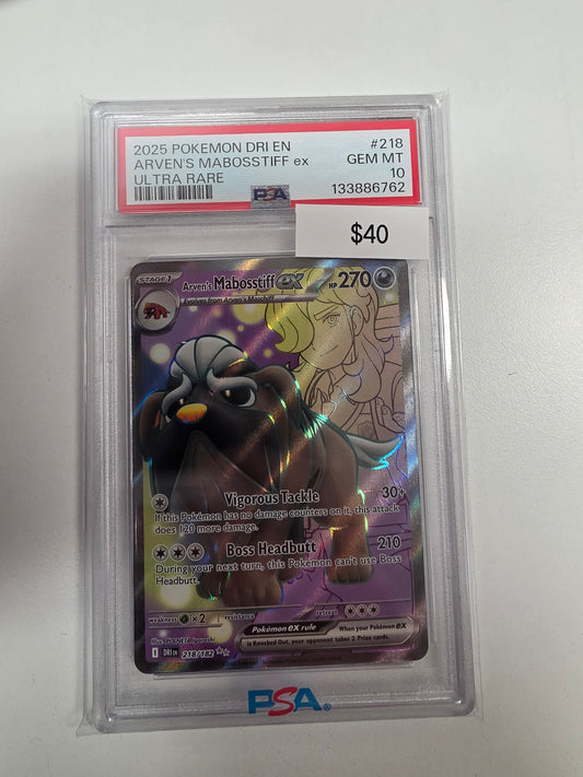 Pokemon Mabosstiff ex 218/182 PSA 10
