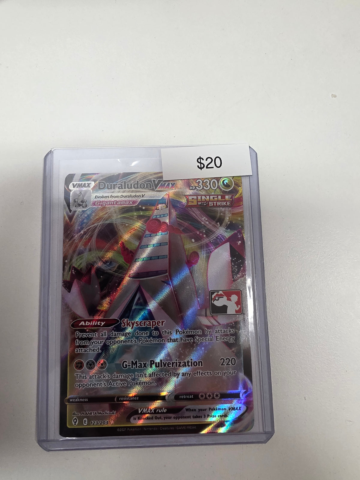 Pokemon Duraludon Vmax play stamp 123/203