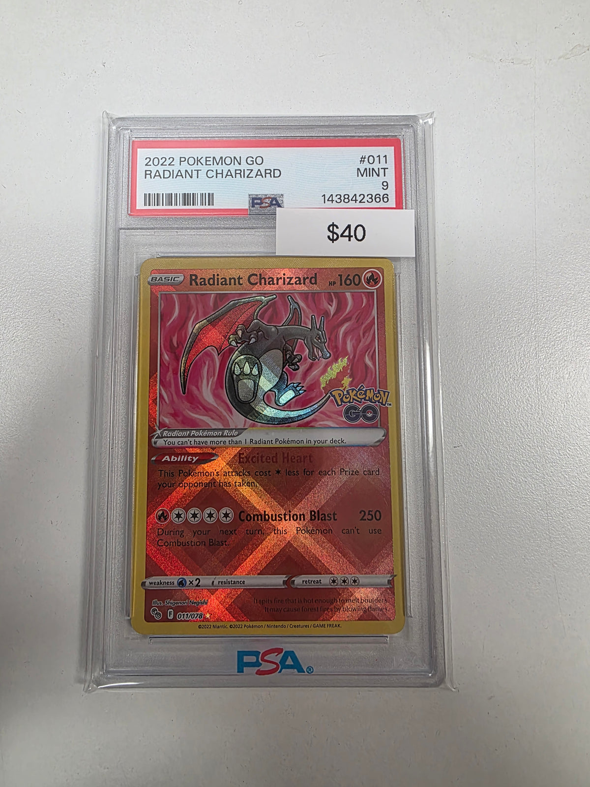 Pokemon Radiant Charizard 011/078 PSA 9