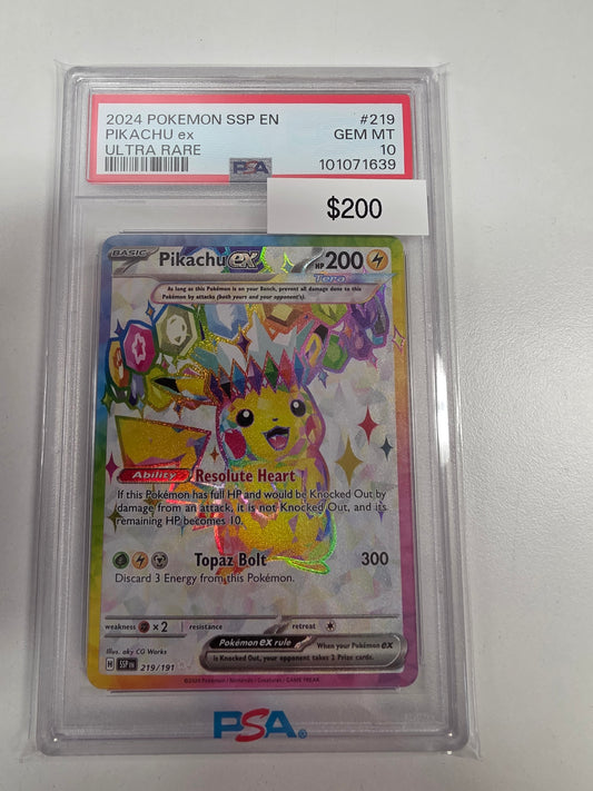 Pokemon Pikachu ex 219/191 PSA 10