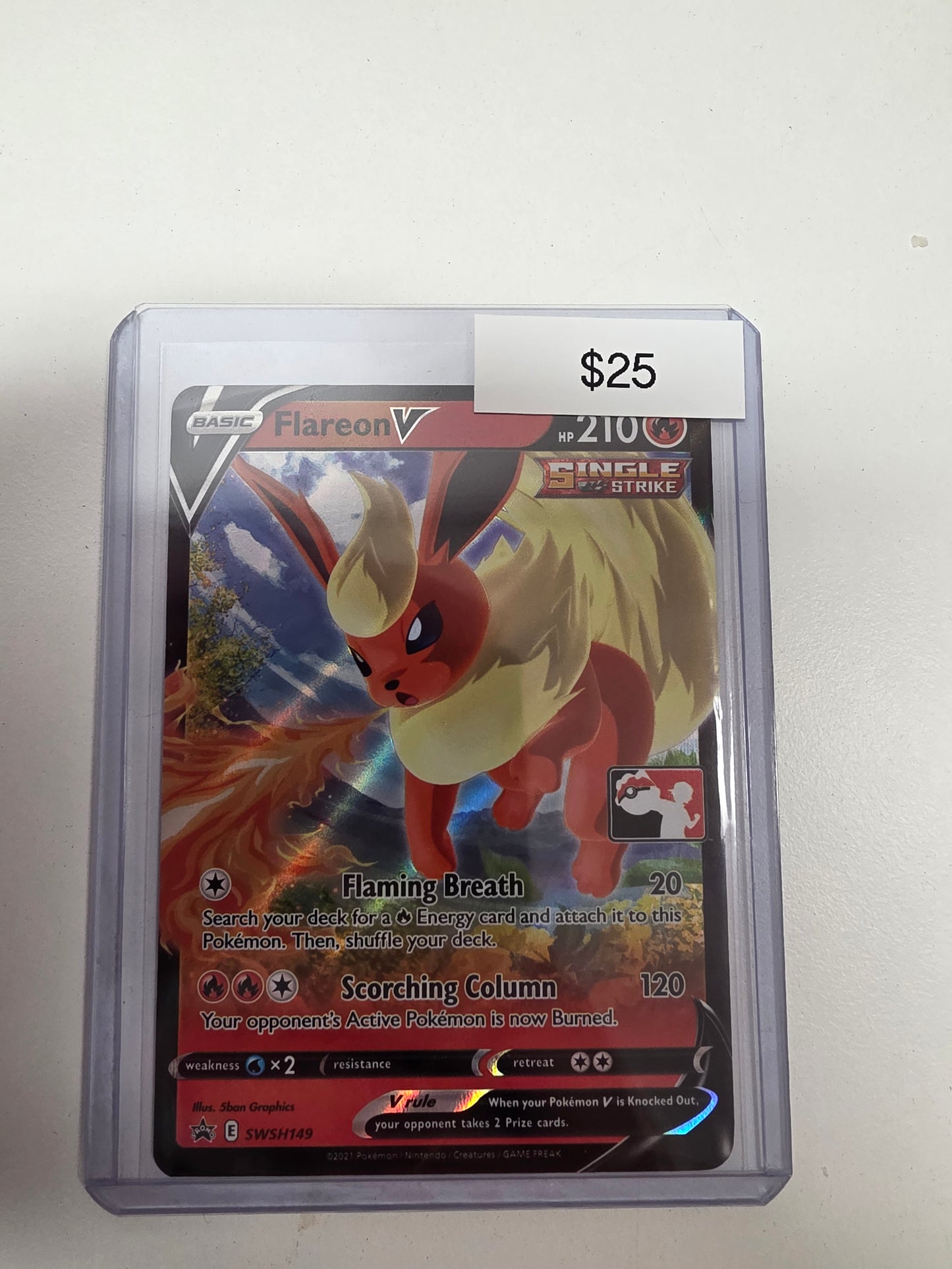 Pokemon Flareon v play stamp Swsh149