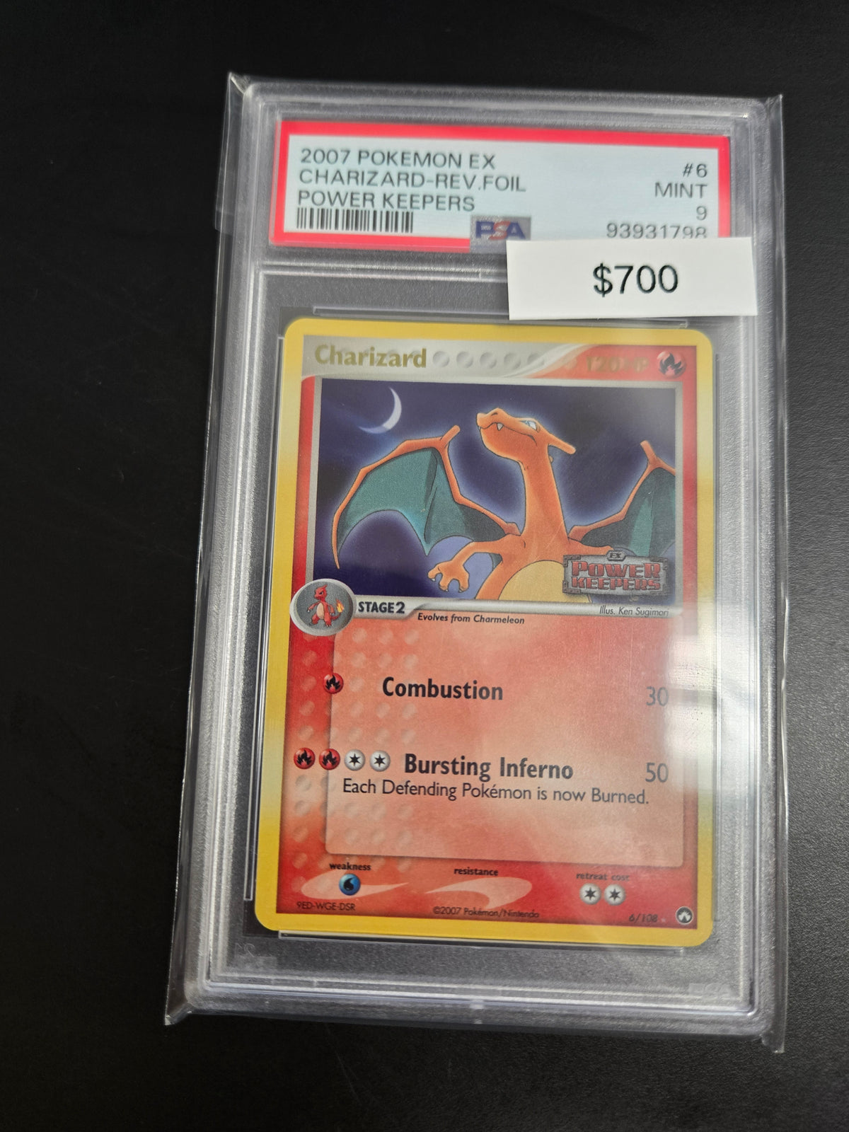 2007 Pokemon EX Charizard Power Keepers Reverse Holo PSA 9