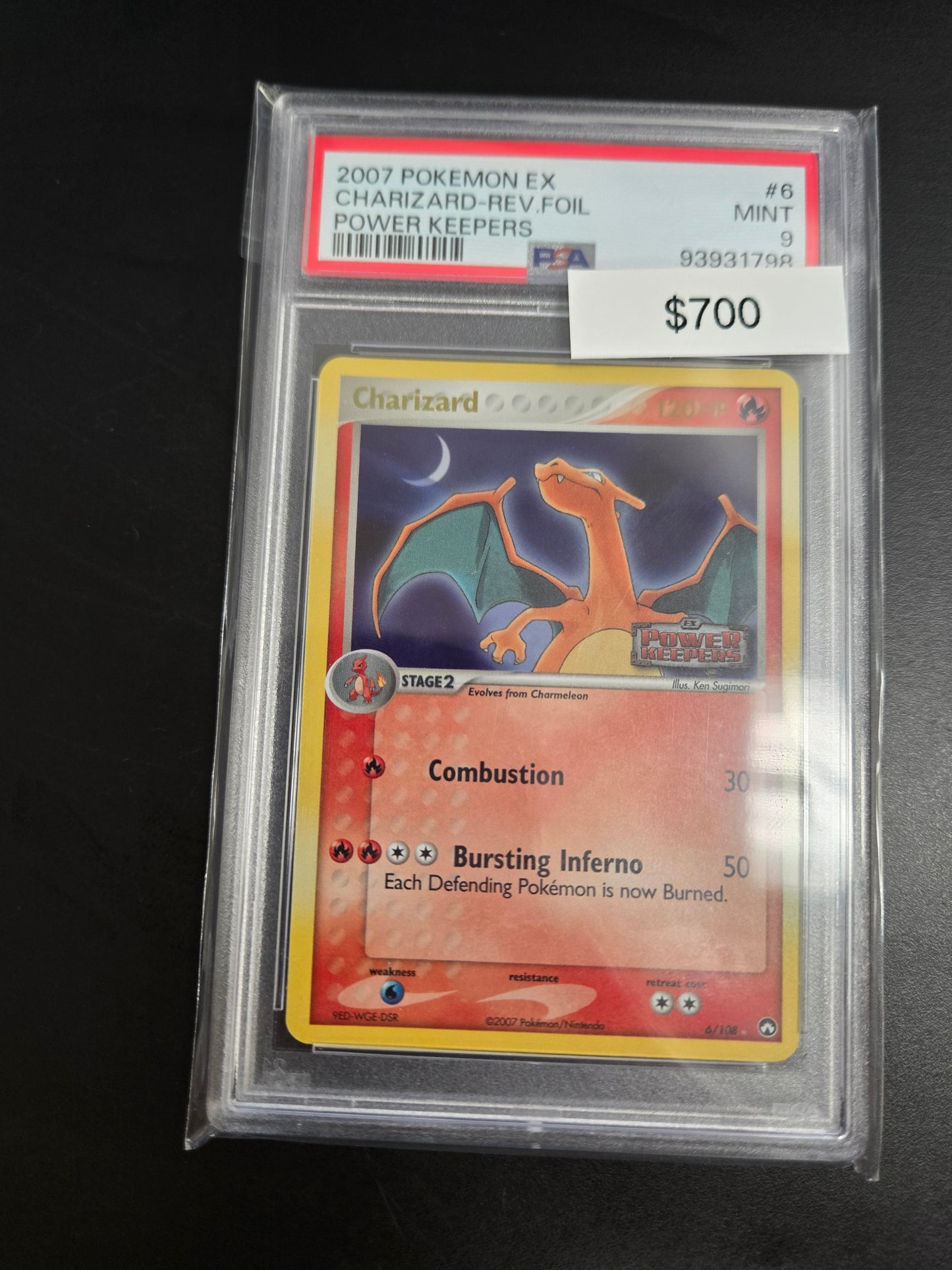 2007 Pokemon EX Charizard Power Keepers Reverse Holo PSA 9