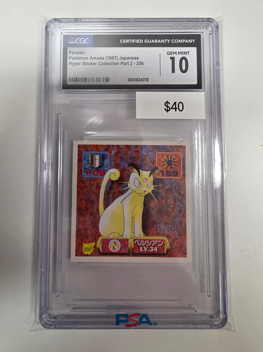 Pokemon Japanese Amada sticker Persian CGC 10