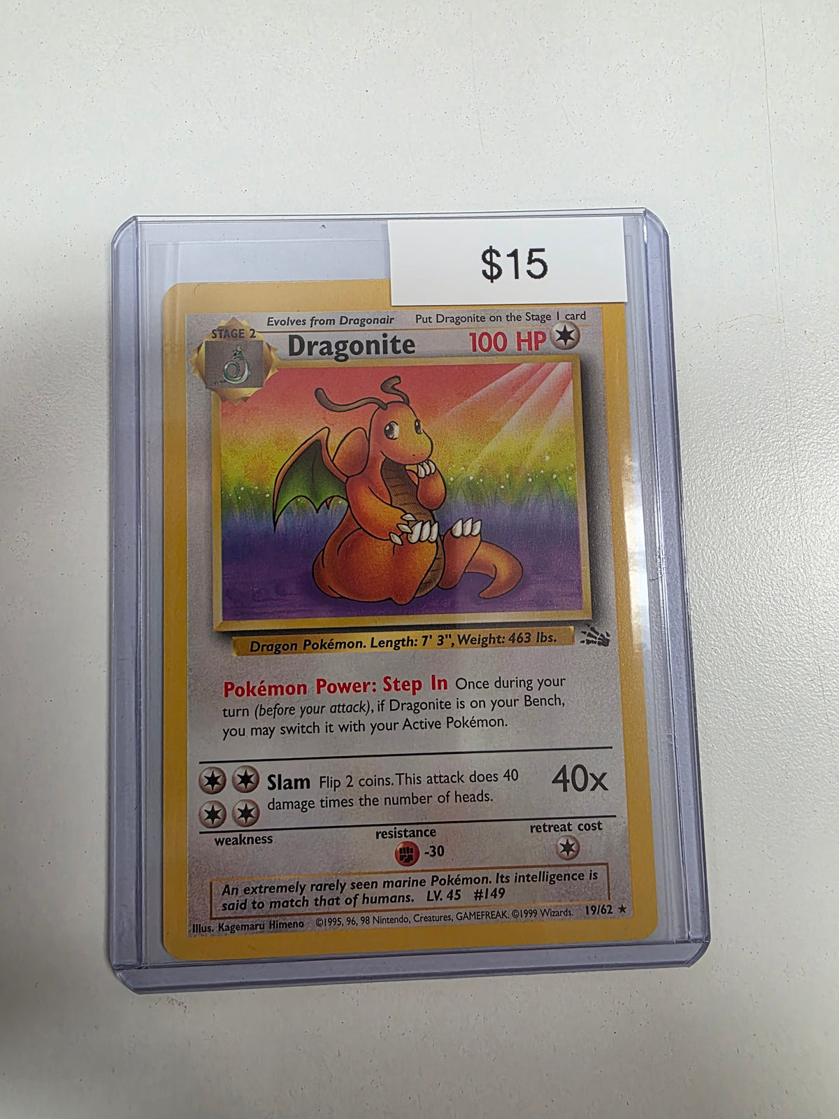 Pokemon Dragonite non holo 19/62