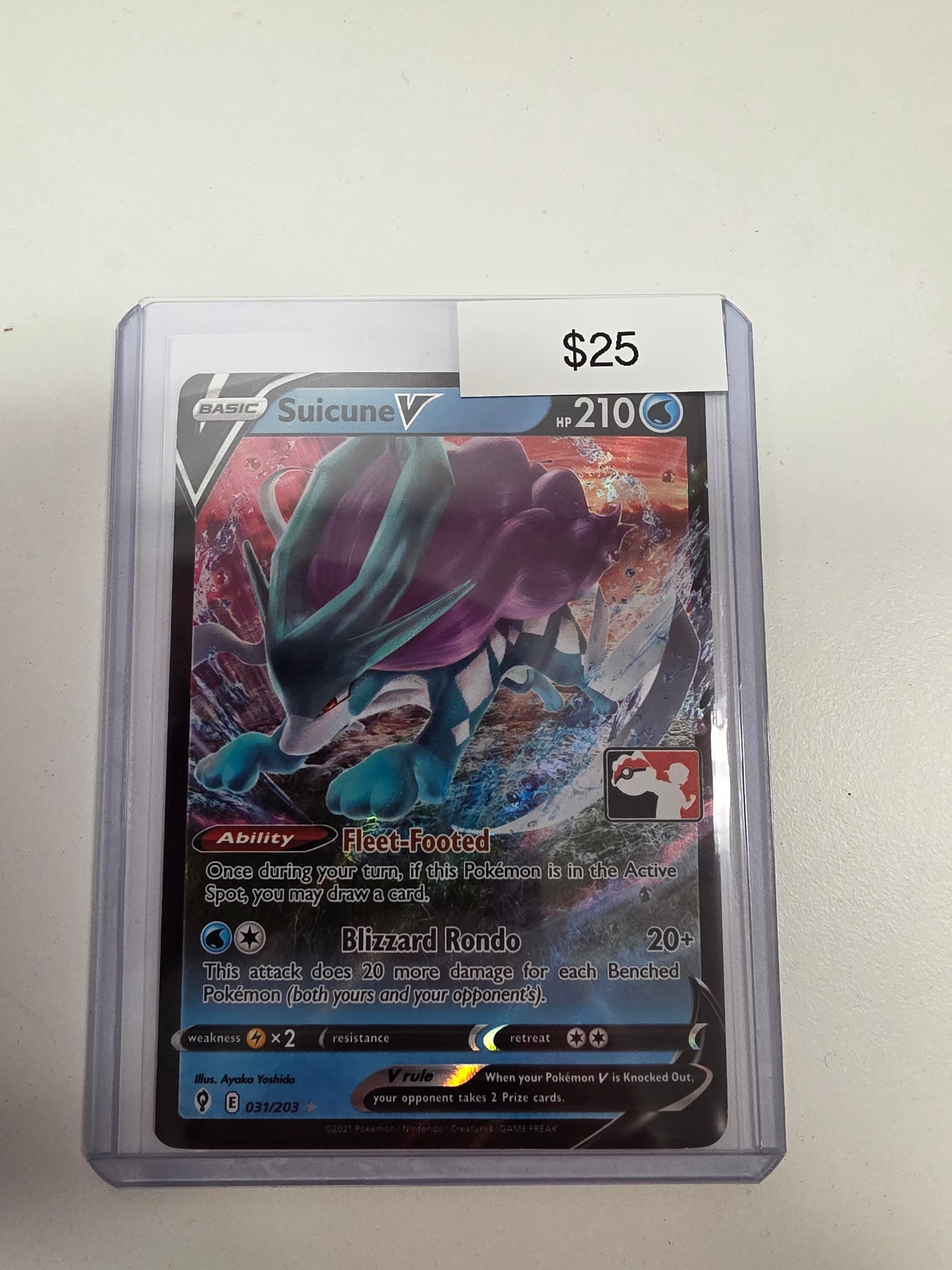 Pokemon Suicune V play stamp 031/203