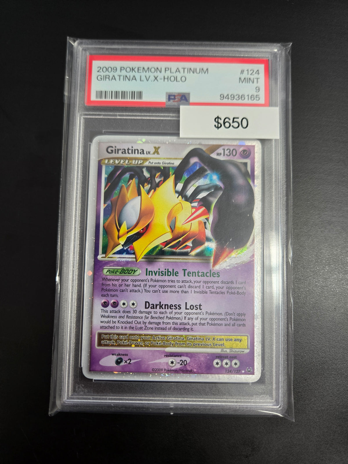 2009 Pokemon Platinum Giratina LV.X Holo #124 PSA 9