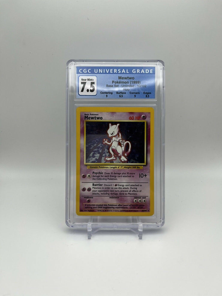 1999 Pokémon - Mewtwo - 10/102 - Base Set - Unlimited - Holo - CGC 7.5