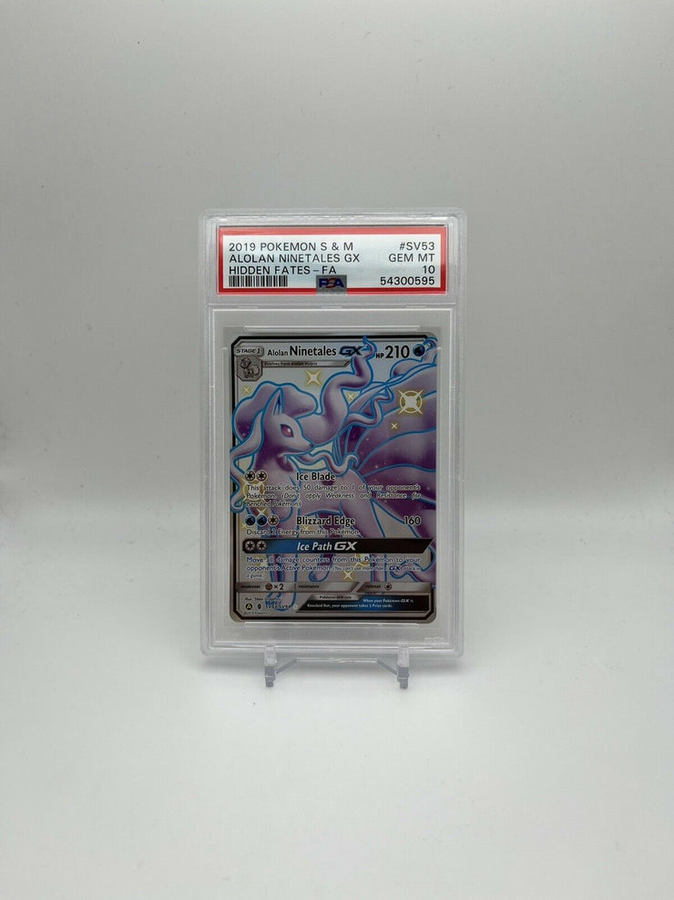 POKEMON PSA 10 GEM MINT 2019 Hidden Fates Shiny ALOLAN NINETALES GX SV53/SV94