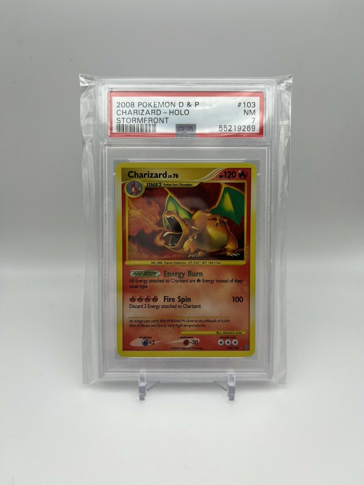 2008 Pokemon D & P Stormfront Charizard Holo Rare #103/100 PSA 7 FREE SHIPPING!!