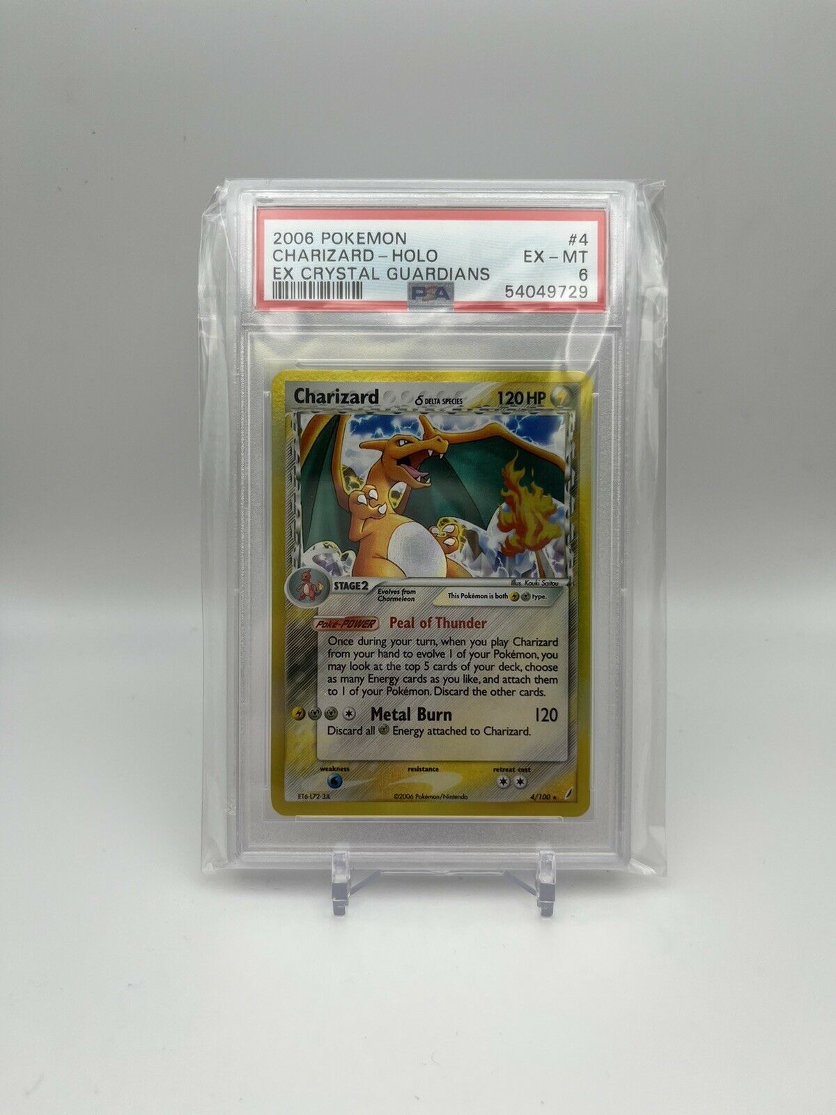 Charizard #4 EX Crystal Guardians PSA 6 Holo Pokemon delta species NINTENDO