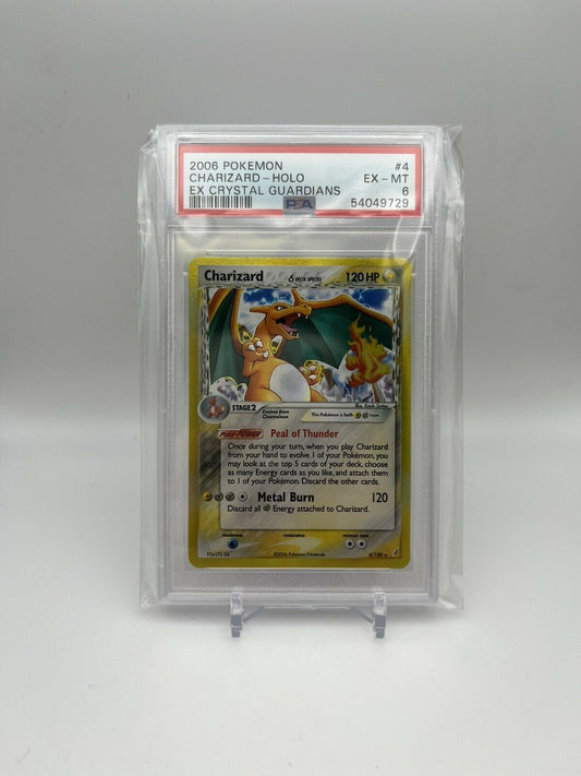 Charizard #4 EX Crystal Guardians PSA 6 Holo Pokemon delta species NINTENDO