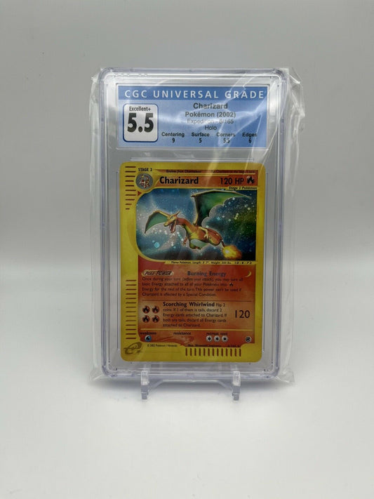 Pokemon Card - Charizard 6/165 Holo 2002 - Expedition - CGC 5.5 Excellent +