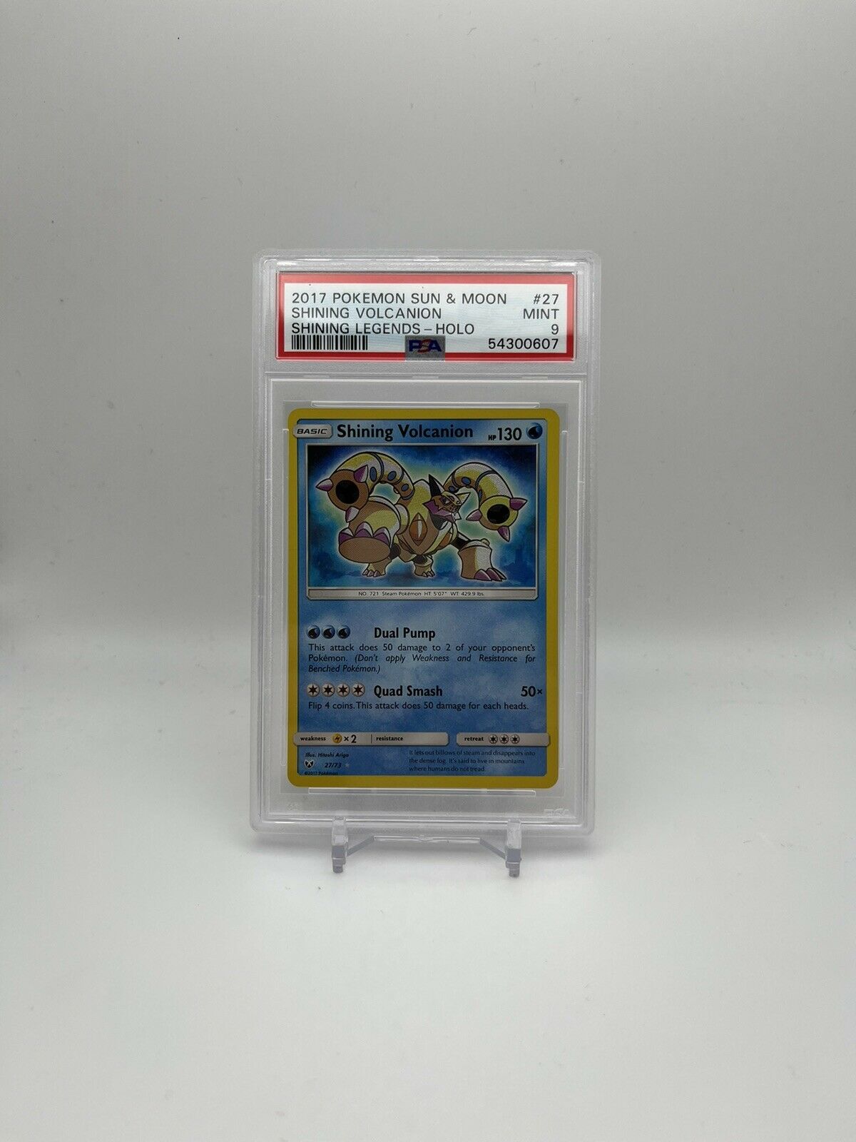 PSA 9 2017 Pokemon Sun & Moon Shining Legends 27 Shining Volcanion Holo