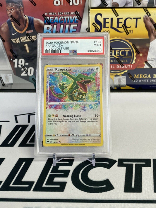 2020 Pokemon Vivid Voltage - #138 Rayquaza Amazing Rare Holo - PSA 9