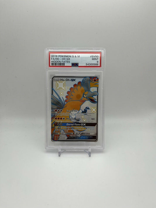 Pokemon Hidden Fates Shiny HO-OH GX Full Art SV50 PSA 9