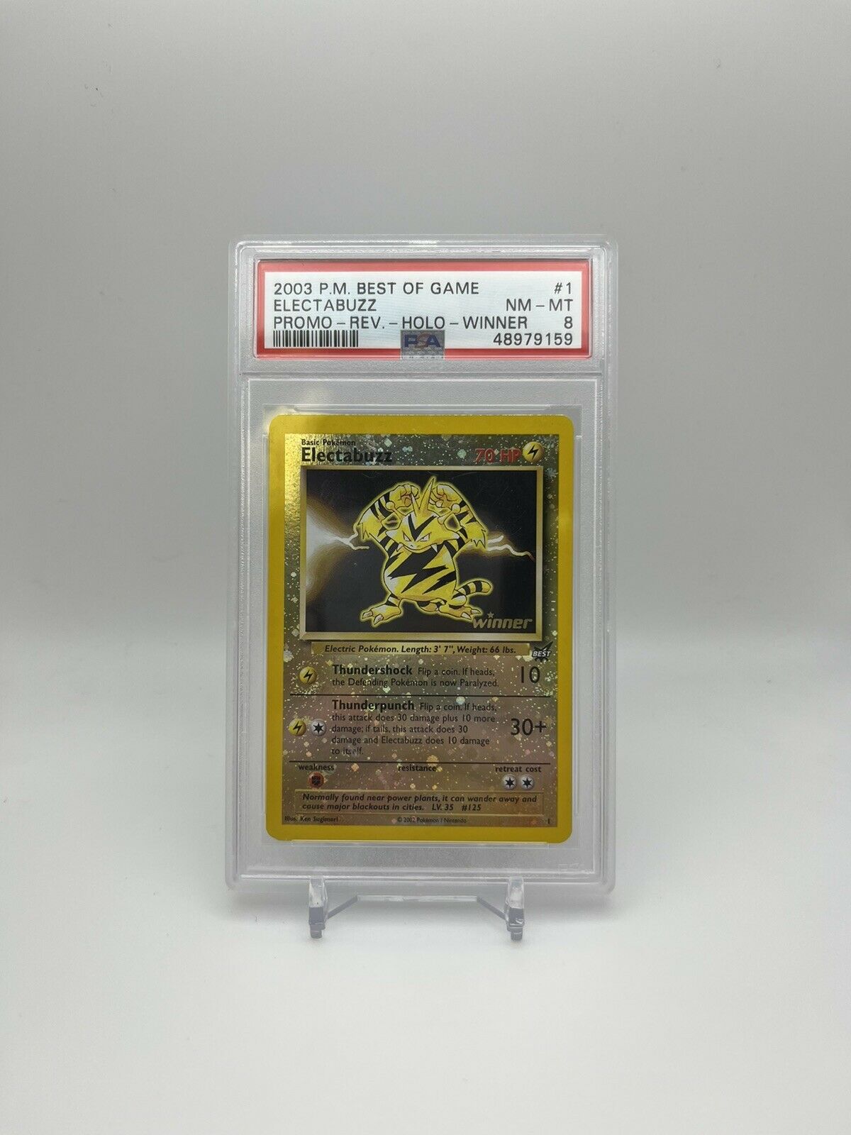 PSA 8 NM - MT 2003 P.M. Best of Game Electabuzz Promo - Reverse - Holo #1