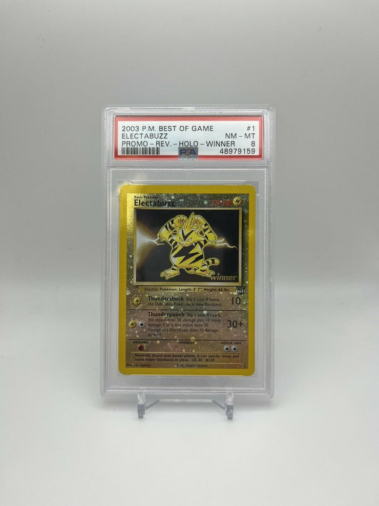 PSA 8 NM - MT 2003 P.M. Best of Game Electabuzz Promo - Reverse - Holo 