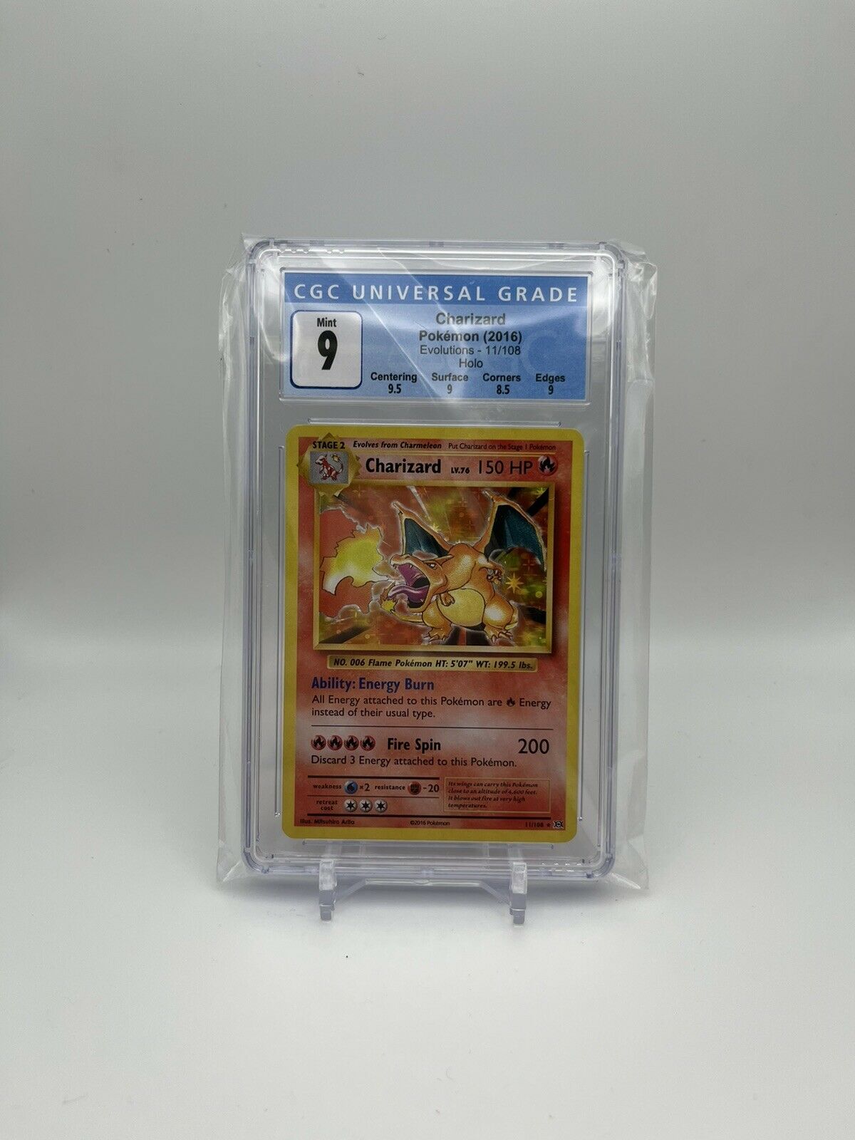 Charizard Holo 11/108 - CGC 9 Mint - Pokemon Evolutions 2016